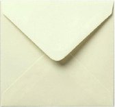 100 Luxe vierkante enveloppen - 15x15cm - Créme / Ivoor - 150x150mm - Gegomde puntklep
