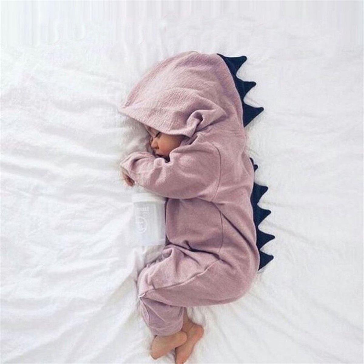 Dinosaurus Dino Draak Onesie Baby Romper Dier Roze 100