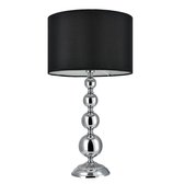 Tafellamp - Lamp hoogte 51 cm - Lampkap Ø 29 cm - Kleur zwart & chroom kleurig