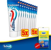 Aquafresh Freshmint Tandpasta Voordeelverpakking - 10x75ml + Scholl Pressure Point Foam Padding