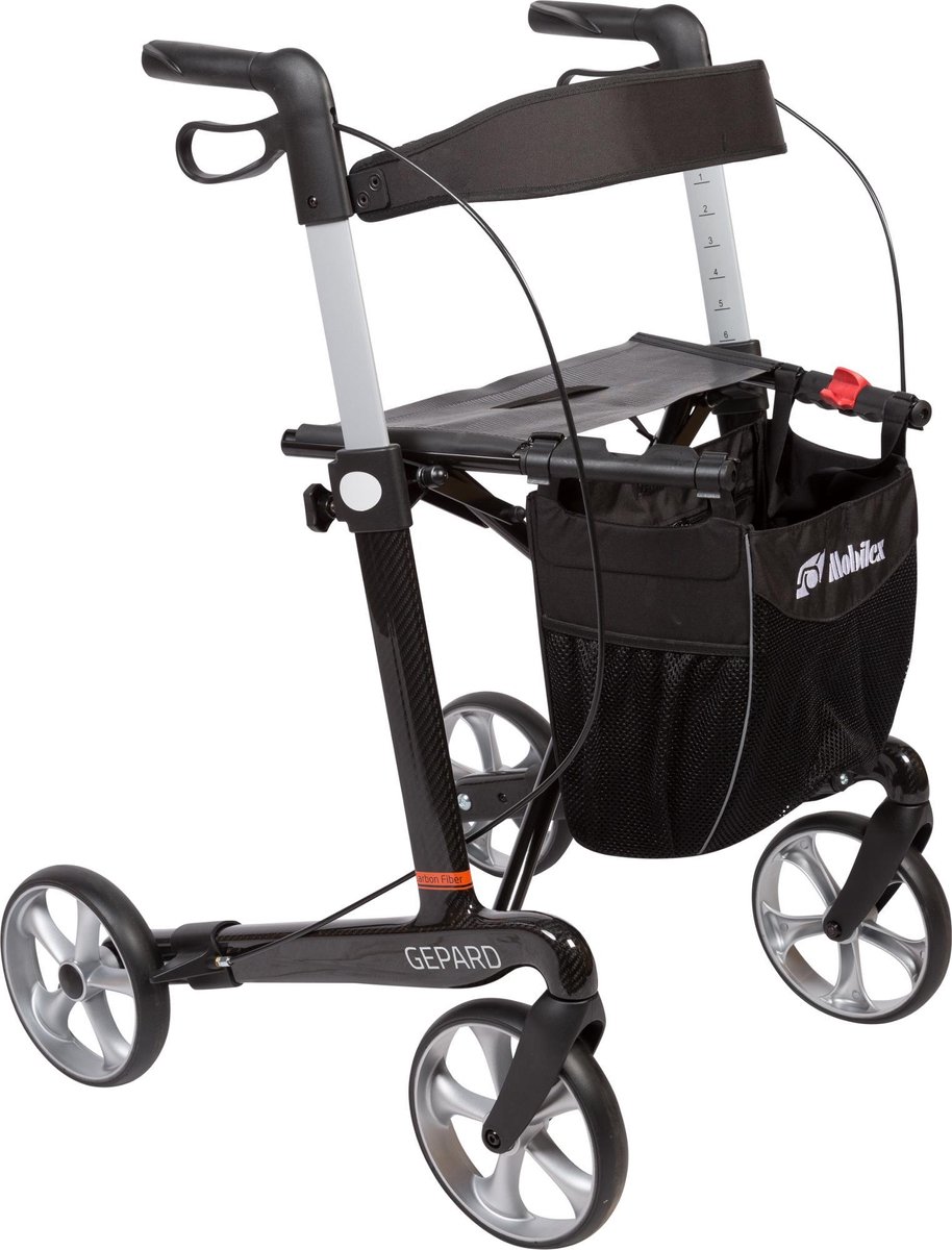 Goedkoopste Rollator Gepard Ultra lichtgewicht en opvouwbaar - 5,1 kg - Small 55 cm zithoogte - Binnen en Buiten