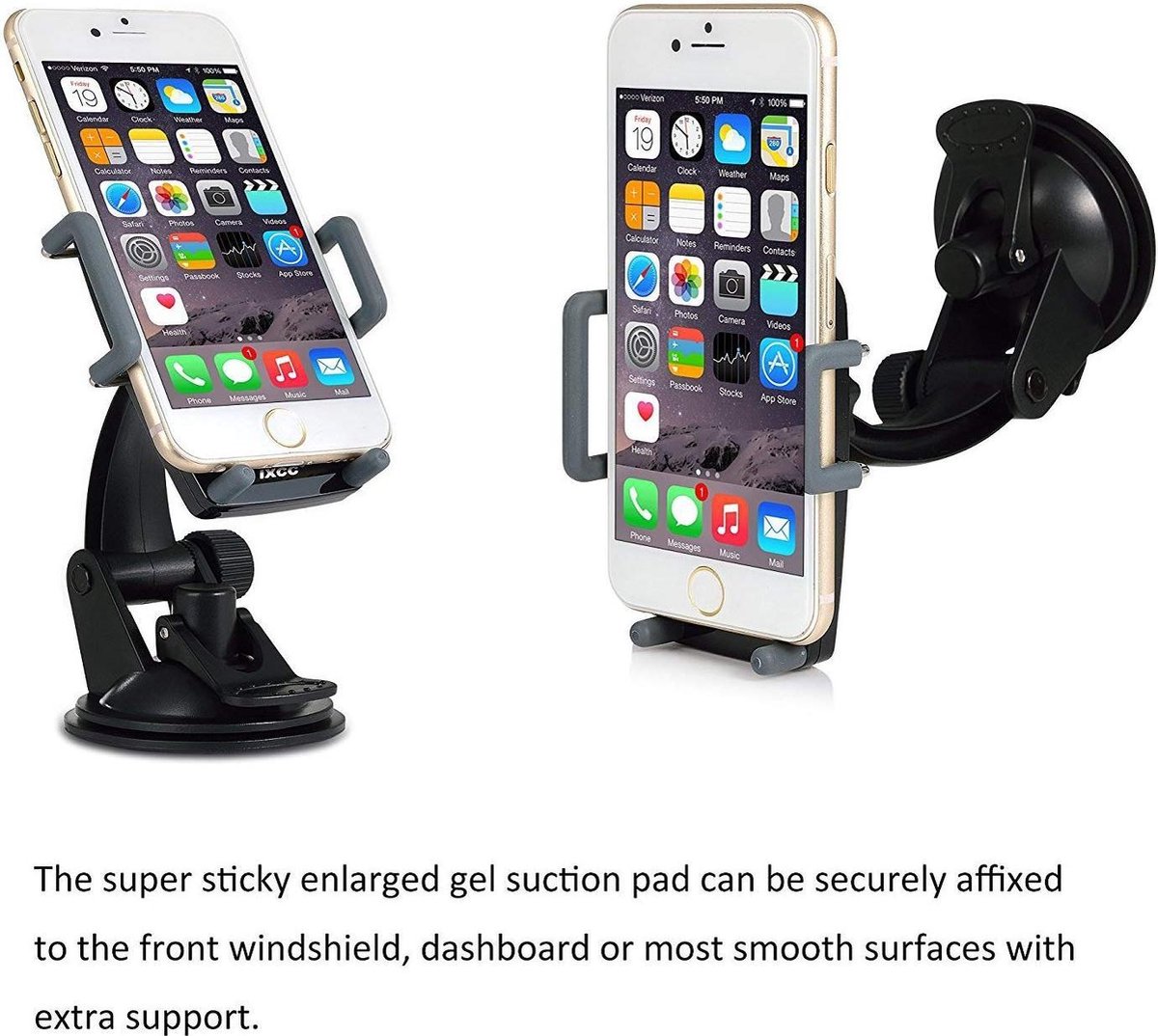 ivoler [2-in-1 Auto Smartphone-houder, universele Auto mobiele telefoonhouder voor ventilatieopeningen / Dashboard / windscherm, 360 graden rotatie voor iPhone,