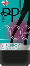 Pretty Polly 200 Denier fleecy opaque thermo-panty - S/M 34 - 40 - Zwart - AVA9
