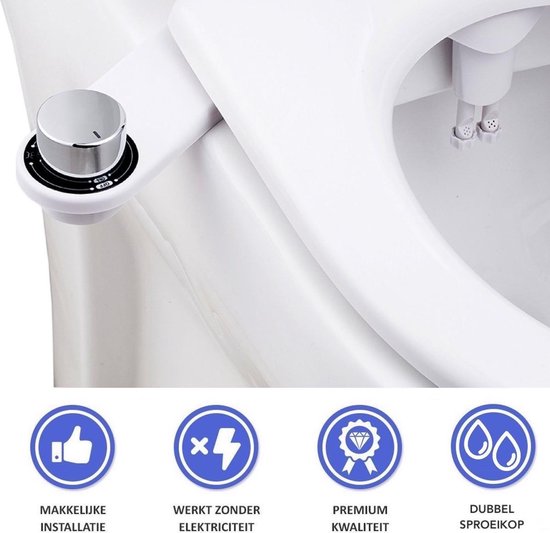 Bidet Toilettes Pulvérisateur Shattaf douche à main «Dual buse » froide - Papier toilette Economie de papier d' hygiène Sanitizer - tête de Freshole pour le nettoyage frais - toilettes Connexion Siège - Papier toilette - Freshole®