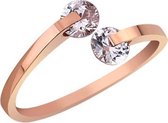 Geshe®-Zirkonia ring rosegoud RVS verstelbare ring-verstelbaar-rose goud-zirkonia-roestvrij staal-feest cadeau vrouwen