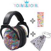 Young & Royal Gehoorbeschermer - Oorkappen - Gehoorbeschermer - Oorbeschermer - Inclusief Tasje & 3D dieren stickers- Vanaf 6maanden-Baby - Peuter- Puber - Universele pasvorm - Oor