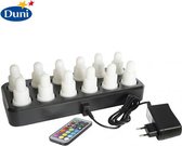 Horeca #1 LED kaarsen 12 uur Oplaadbaar multicolour 12-stuks 40/67mm | + afstandsbediening + oplaadstation | RF-afstandssensor candle lights | led kaars | led-kaarsen | oplaadbare lichten | t