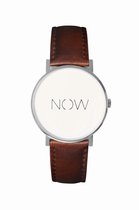 NOW Watch  |  Cognac  |  Bold Collectie  |  Horloge zonder tijd  |  Armband  |  Mindfulness  |  Sieraad met betekenis