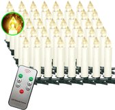 Kerstboom LED Kaarsen set van 40 ledkaarsen + afstandsbediening | kerstboom kaarsen | flikkerende vlam | afstandsbediening met timerfunctie en instelbare helderheid | op batterijen waterdicht