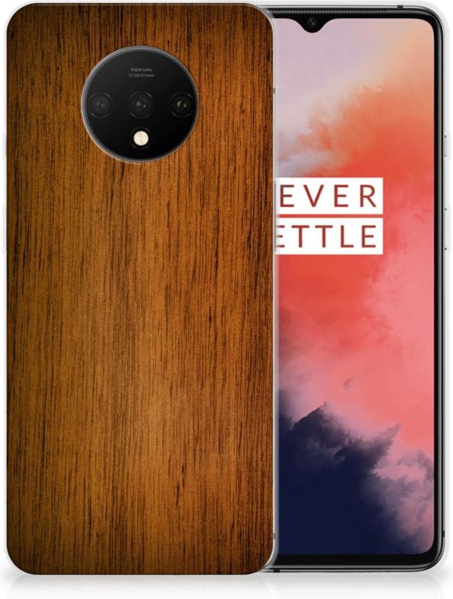 OnePlus 7T Bumper Hoesje Donker Hout