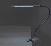 LED Tafellamp WIT met een flexibele arm op tafelklem.