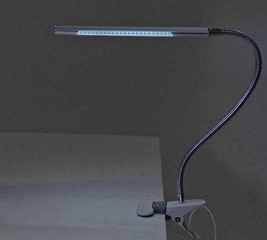 Airco scherm loterij LED Tafellamp WIT met een flexibele arm op tafelklem. | bol.com