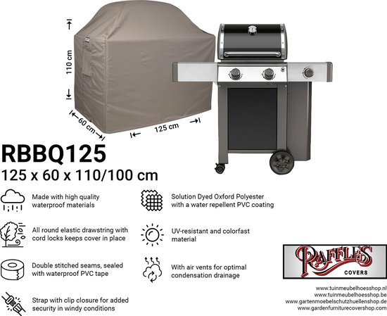 Barbecue beschermhoes 125 x 60 H: 110/100 cm - Barbecuehoes - RBBQ125 |  bol.com