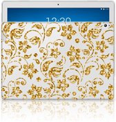Coque en Siliconen Lenovo Tab P10 Fleurs dorées