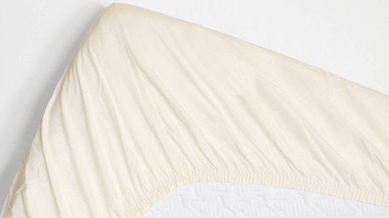 Snoozing - Katoen - Drap - housse Séparation- Lits jumeaux - 160x210 / 220 cm - Ivoire