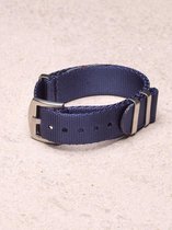 Premium Seatbelt NATO strap navy blauw – Nylon horlogeband – 20mm