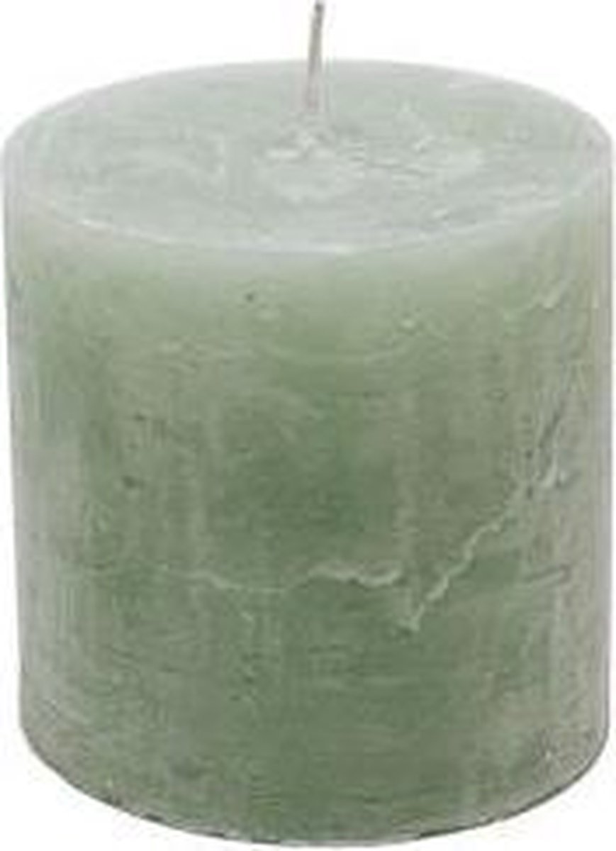 Stompkaars light green - KaarsenKerstkaarsen - Paraffine - 10x10cm