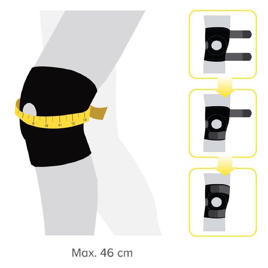 BRACOO KS10 Kniebandage - verstelbare neopreen kniebrace - rechter/linker knie - patella stabilisator opening - zwart