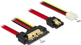 DeLOCK Floppy (v) + SATA data (v) naar SATA data en 5V + 12V voeding kabel - SATA600 - 6 Gbit/s / rood - 0,30 meter