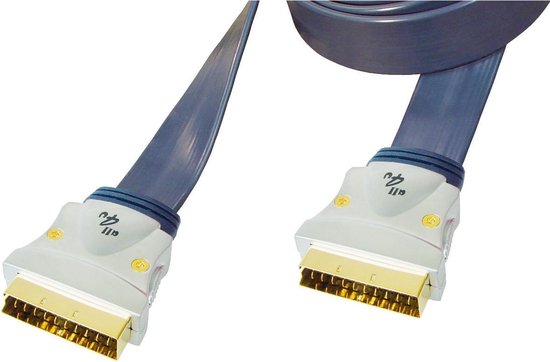 Premium 21-pins Scart kabel - plat - 3 meter | bol.com
