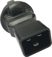 DINIC UPS stroom adapter C20 (m) - Schuko CEE 7/3 (v) / zwart