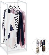 Relaxdays garderobekast systeem - kledingkastsysteem - kledingrek - hal - uitbreidbaar wit