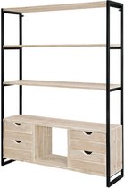 Steigerhouten boekenkast - Industrieel 1 - steigerhout - 100x40x180 hoog