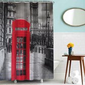 Sandesen®  Douchegordijn Londen telefooncel print  full colour 180x180cm ringen inbegrepen