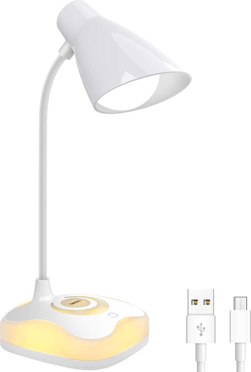 Lampe de bureau à LED avec commande tactile, lampe de lecture sans  clignotement, 3 modes de