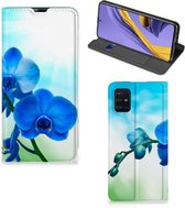 Smart Cover Geschikt voor Samsung Galaxy A51 Orchidee Blauw