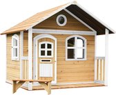 AXI Milan Speelhuis in Bruin/Wit - Speelhuisje voor de tuin / buiten - FSC hout - Tuinhuisje met veranda voor kinderen - 10 jaar garantie