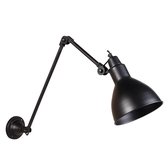 QAZQA wye - Industriele Wandlamp met zwenkarm voor binnen - 1 lichts - L 905 mm - Zwart - Industrieel - Woonkamer | Slaapkamer
