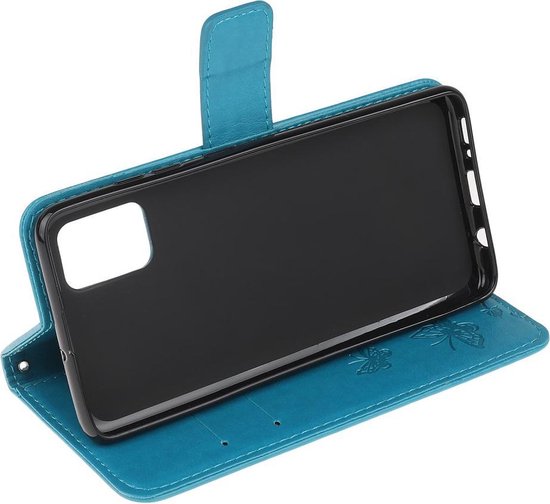 Bloemen & Vlinders Book Case - Geschikt voor Samsung Galaxy A71 Hoesje - Blauw