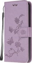 Bloemen Book Case - Samsung Galaxy A51 Hoesje - Lila