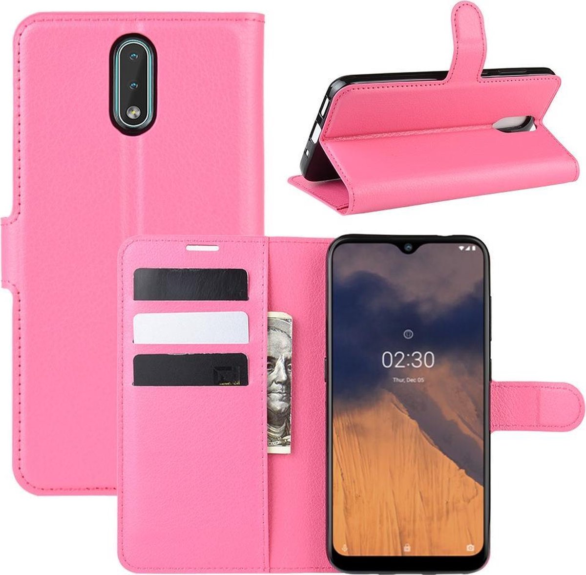 Book Case - Geschikt voor Nokia 2.3 Hoesje - Roze
