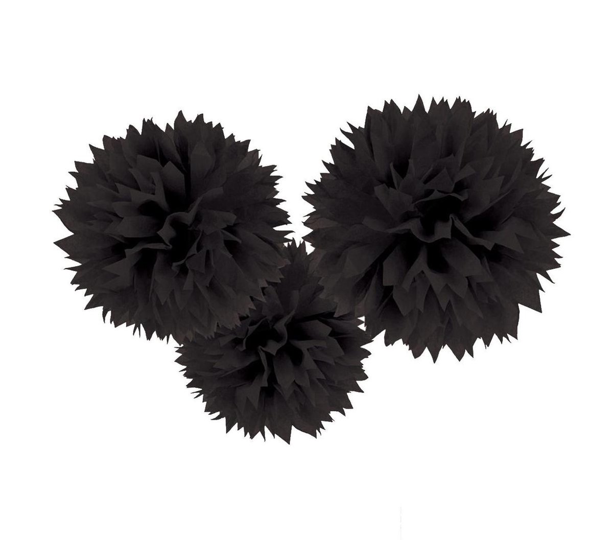 Amscan Pompoms Feestdecoratie 40,6 Cm 3 Stuks Zwart