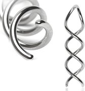 Stalen Spiral Oorhangers  2.4 mm ©LMPiercings