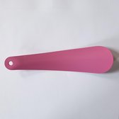 Schoenlepel, metaal, 16.5cm - gelakt Roze schoentrekker