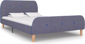 Bedframe Grijs Stof (Incl LW Anti kras Vilt) 120x200 cm - Bed frame met lattenbodem - Tweepersoonsbed Eenpersoonsbed