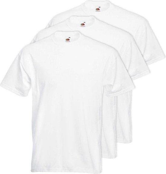 3x Grote maten basic witte t-shirt heren - 3XL- voordelige katoenen shirts bol.com