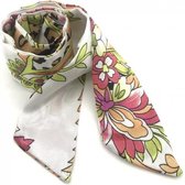 Haar Sjaaltje Bloem Panter Print Wit