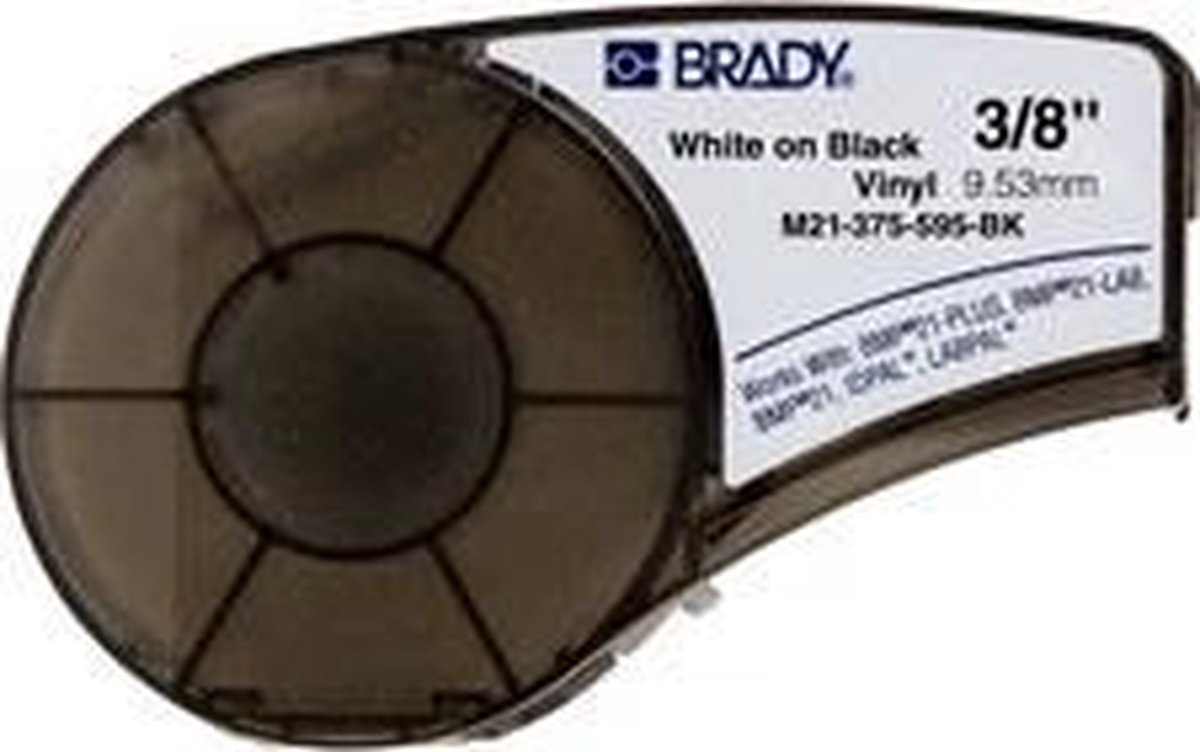 Brady M21-375-595-BK printeretiket Zwart Zelfklevend printerlabel
