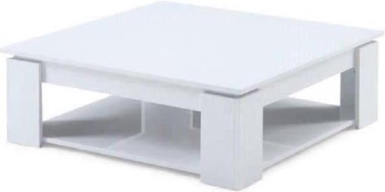 Riet Spelen met wekelijks MANHATTAN Salontafel vierkant eigentijdse stijl wit glanzend - L 89 x B 89  cm | bol.com