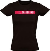 1, 2 Chardonnee dames t-shirt zwart | grappig | cadeautip | leuk | maat S