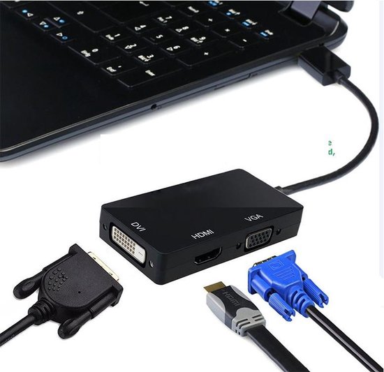 Mis Polijsten vocaal 3-In-1 Displayport Naar VGA & HDMI & DVI Monitor Adapter Kabel Converter -  Voor... | bol.com