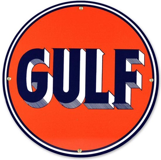 Gulf Logo Emaille Bord 12