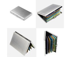 Creditcard Houder Pasjes Houder- RVS Portemonnee -RFID- ZILVER-Creditcardhouder Heren-Creditcardhouder Dames