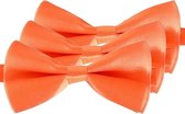 3x Oranje verkleed vlinderstrikjes 14 cm voor dames/heren - Oranje thema Koningsdag/voetbal - Vlinderstrikken/vlinderdassen met elastieken sluiting