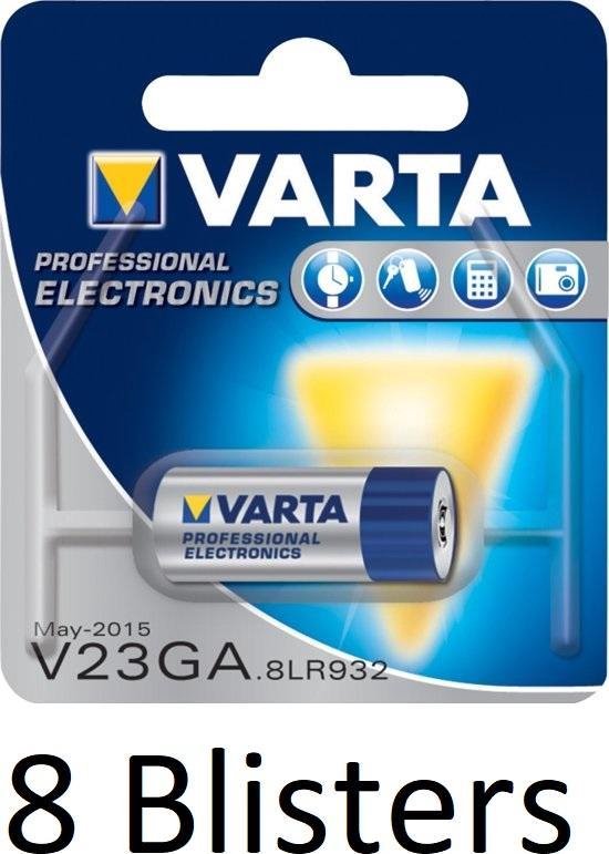 8 pièces (8 blisters a 1 pc) Varta V23GA pile alcaline jetable