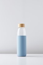 Point-Virgule Drinkfles - Glazen Waterfles - Mist blauw - 580ml